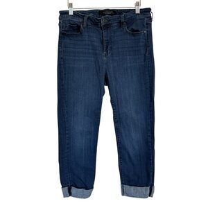 Liverpool LA The Crop Doheny Blue Denim Cuffed Capri Jeans Stretch Women’s 12/31